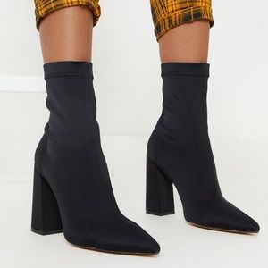 PRETTYLITTLETHING Black Sock fit boots